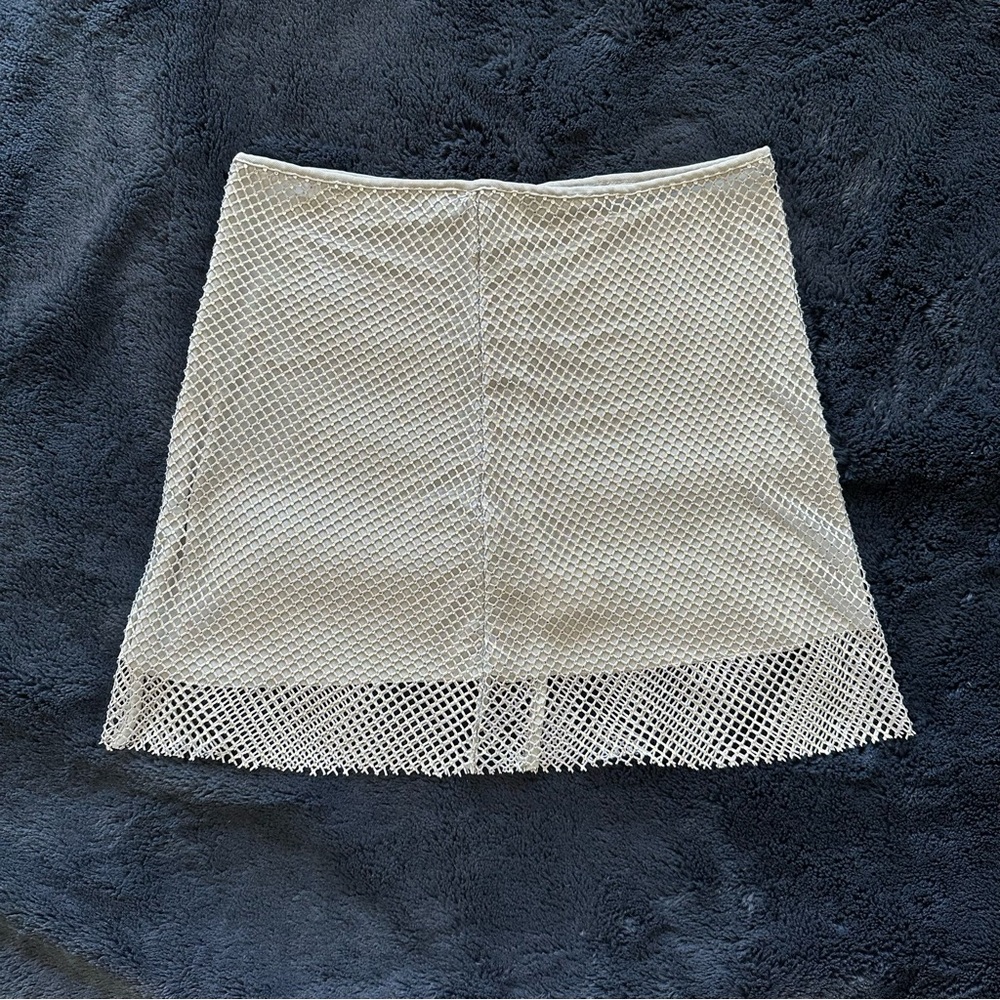 Silver Rhinestoned Mini Skirt